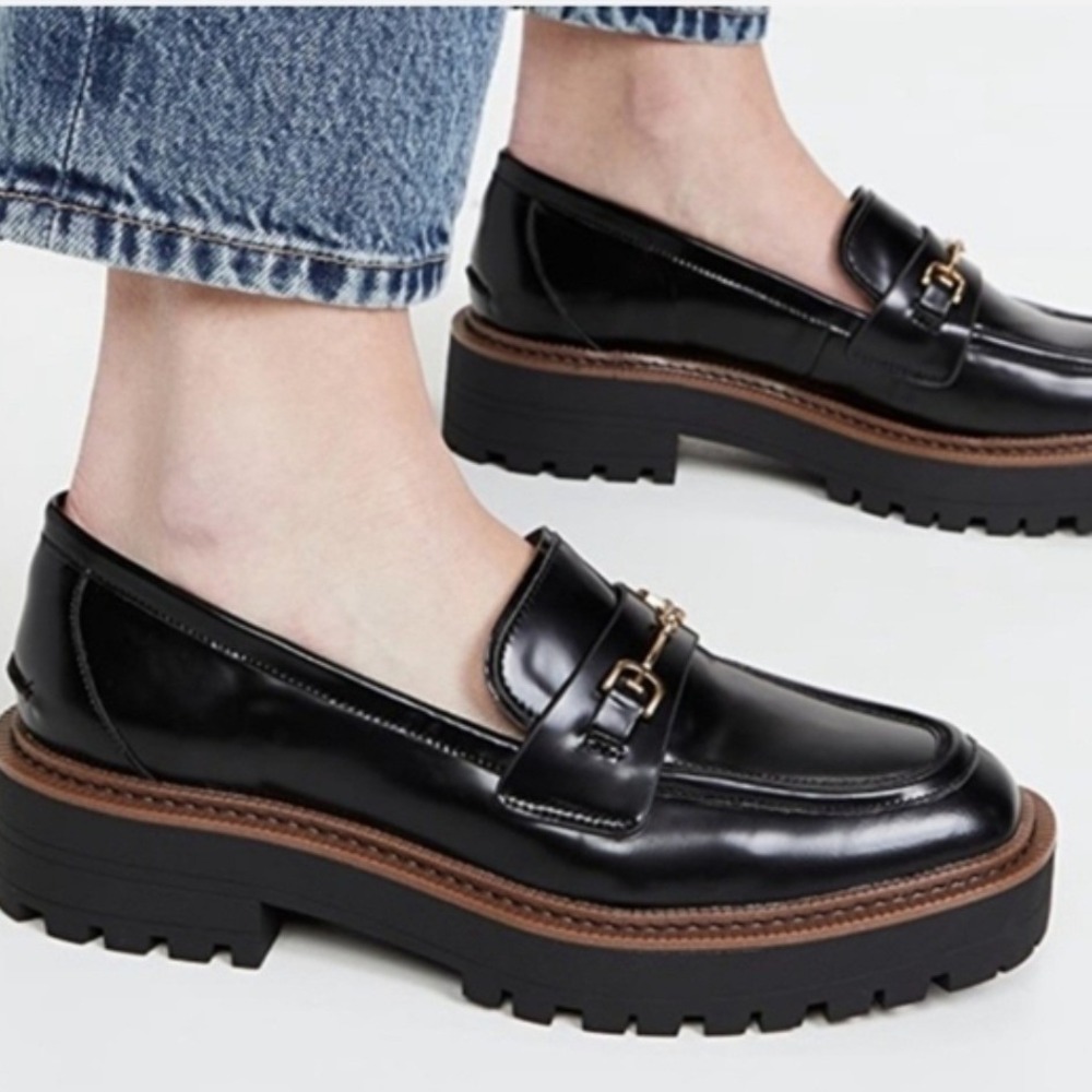 Sam Edelman Leather Horse bit Slip On Laurs Loafers Black Women's Size 9